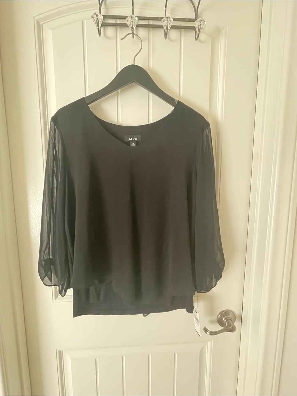 ALYX Black Sheer-Sleeve Blouse NWT